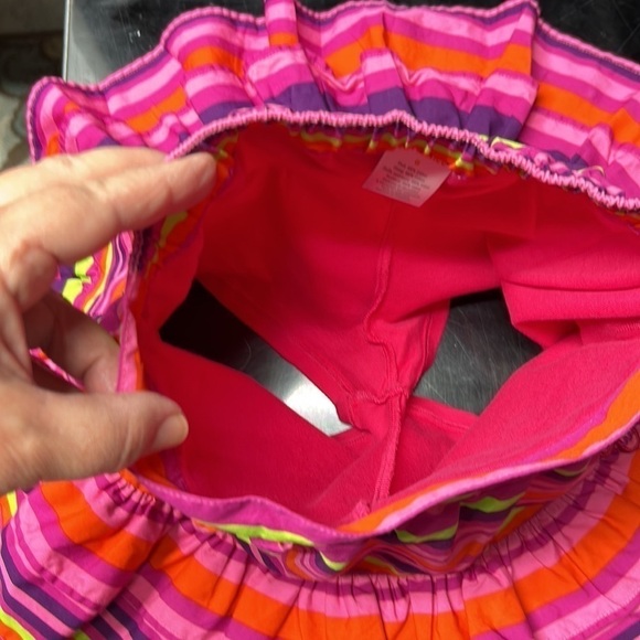 Horizontal bright striped Skort Gymboree size 6 with ruffles NWT Barbie pink - Picture 6 of 10